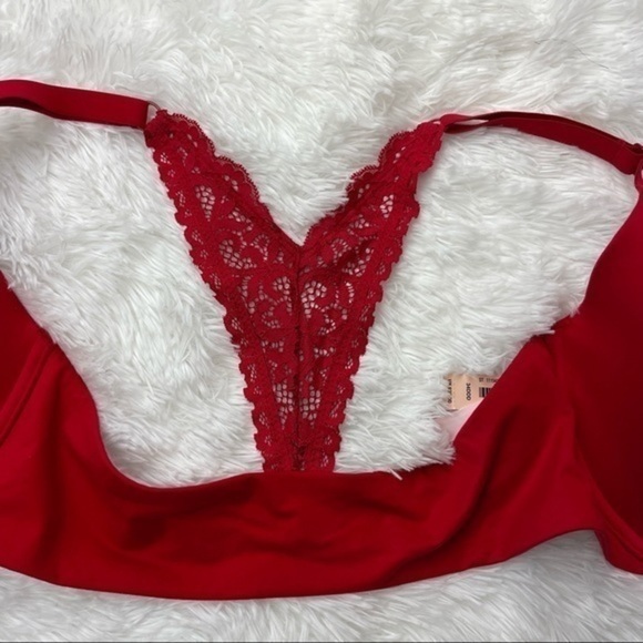 VS Body by Victoria Red Lightly Lined Demi 34DDD - Picture 7 of 9